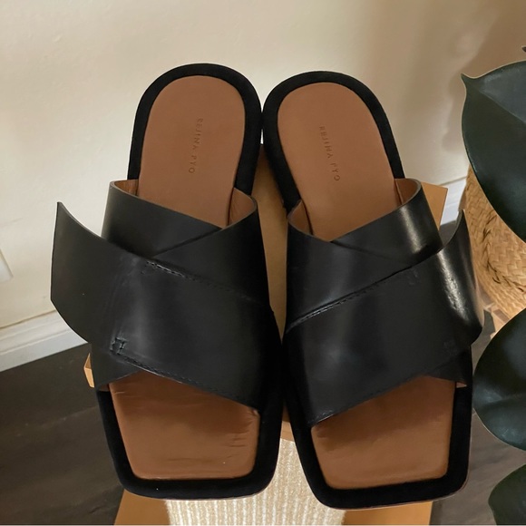Rejina Pyo Dara Slides Sandals - Black - size 41 - Picture 7 of 12